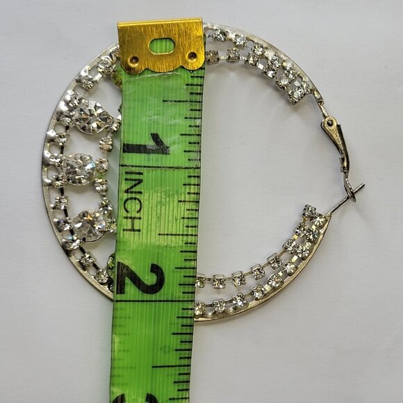 Silver Tone Hoop Earrings - Picture 6 of 12